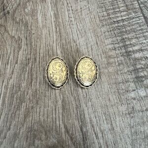 Vintage Gold Button Earrings